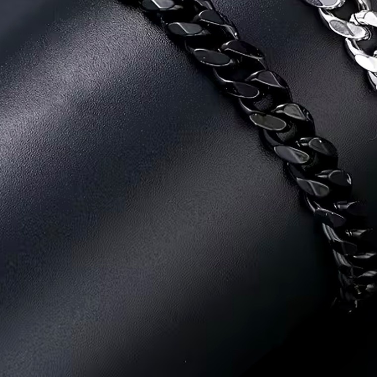 Black Cuban Link Bracelet — Gunmetal Black