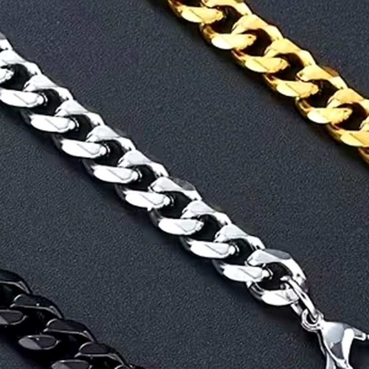 Silver Cuban Link Bracelet — Polished Steel